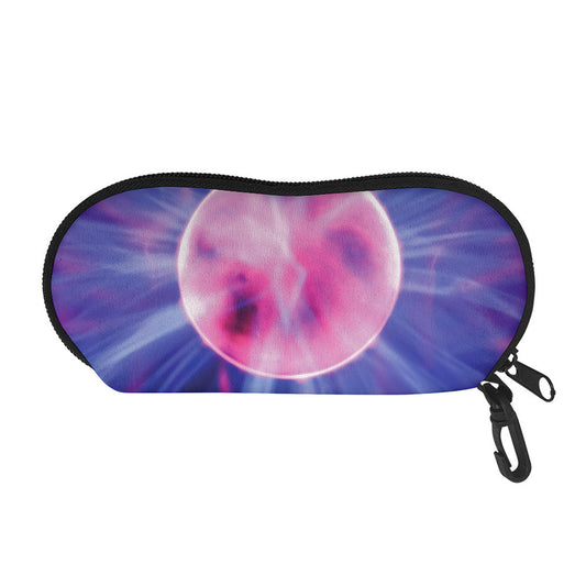 Purple Plasma Ball Print Glasses Case
