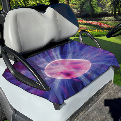 Purple Plasma Ball Print Golf Cart Seat Cover
