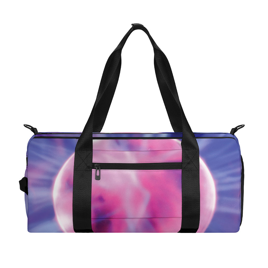 Purple Plasma Ball Print Gym Bag