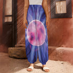 Purple Plasma Ball Print Harem Pants