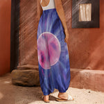 Purple Plasma Ball Print Harem Pants