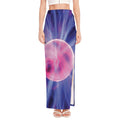 Purple Plasma Ball Print High Slit Maxi Skirt