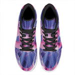 Purple Plasma Ball Print High Top Leather Sneakers