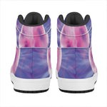 Purple Plasma Ball Print High Top Leather Sneakers