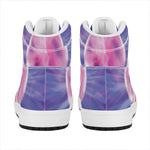 Purple Plasma Ball Print High Top Leather Sneakers