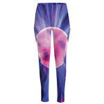 Purple Plasma Ball Print High-Waisted Pocket Leggings