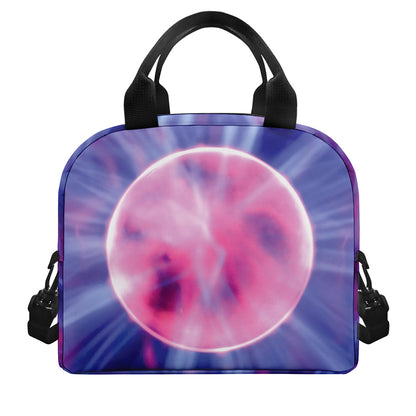 Purple Plasma Ball Print Insulated Lunch Bag