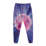 Purple Plasma Ball Print Jogger Pants