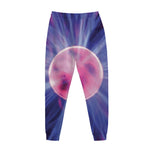 Purple Plasma Ball Print Jogger Pants