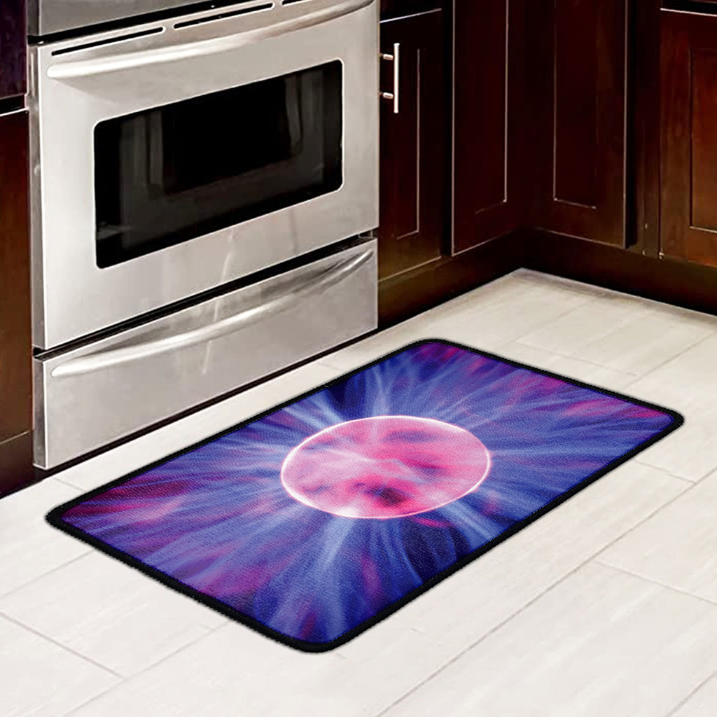 Purple Plasma Ball Print Kitchen Mat