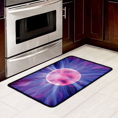 Purple Plasma Ball Print Kitchen Mat