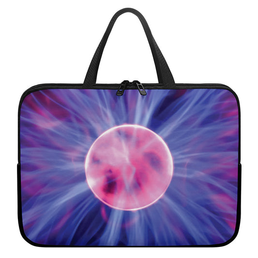 Purple Plasma Ball Print Laptop Sleeve With Handle