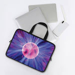 Purple Plasma Ball Print Laptop Sleeve With Handle