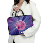 Purple Plasma Ball Print Laptop Sleeve With Handle