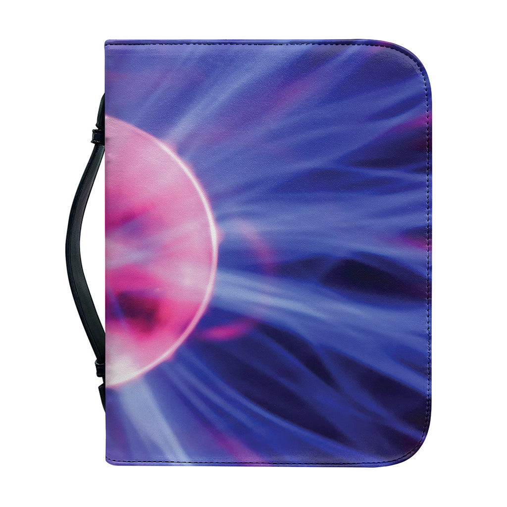 Purple Plasma Ball Print Leather Bible Cover