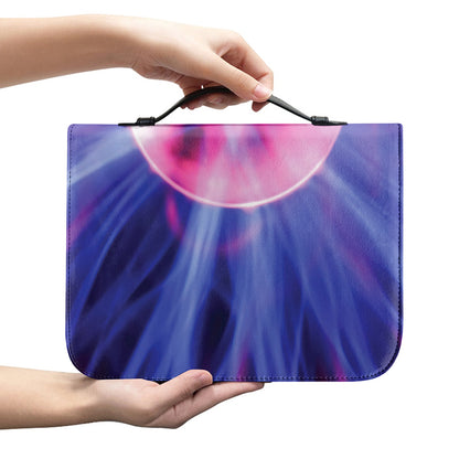 Purple Plasma Ball Print Leather Bible Cover
