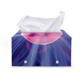 Purple Plasma Ball Print Leather Tissue Box Cover