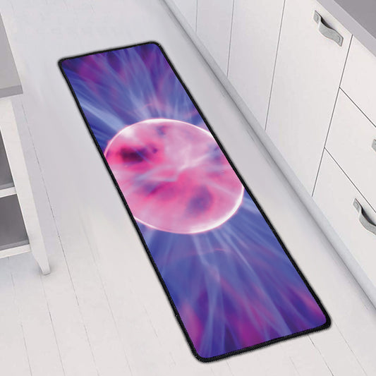 Purple Plasma Ball Print Long Kitchen Mat