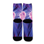 Purple Plasma Ball Print Long Socks