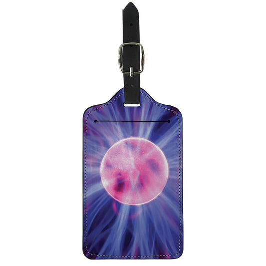 Purple Plasma Ball Print Luggage Tag