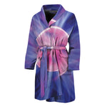 Purple Plasma Ball Print Men's Bathrobe
