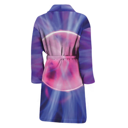 Purple Plasma Ball Print Men's Bathrobe