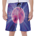 Purple Plasma Ball Print Men's Beach Shorts