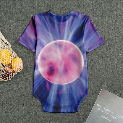Purple Plasma Ball Print Men's Bodysuit
