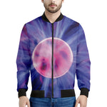 Purple Plasma Ball Print Men's Bomber Jacket