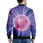 Purple Plasma Ball Print Men's Bomber Jacket