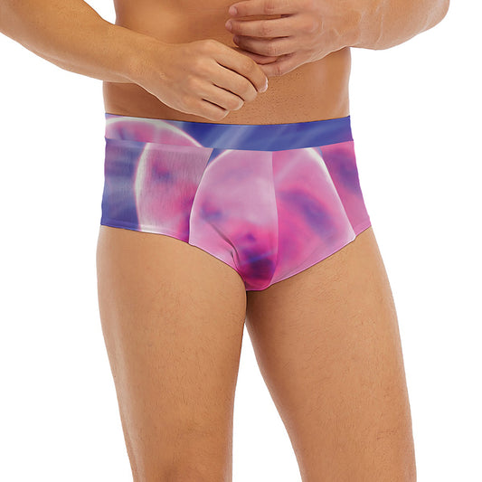 Purple Plasma Ball Print Men's Briefs