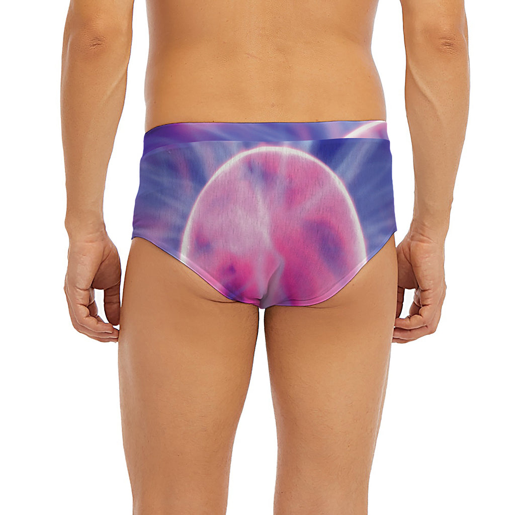 Purple Plasma Ball Print Men's Briefs