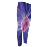 Purple Plasma Ball Print Men's Compression Pants
