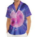 Purple Plasma Ball Print Men's Deep V-Neck Shirt