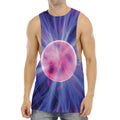 Purple Plasma Ball Print Men's Muscle Tank Top