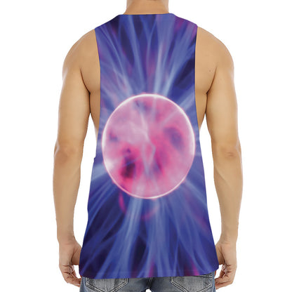 Purple Plasma Ball Print Men's Muscle Tank Top