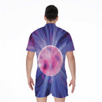 Purple Plasma Ball Print Men's Rompers