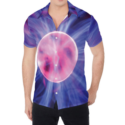 Purple Plasma Ball Print Men's Shirt