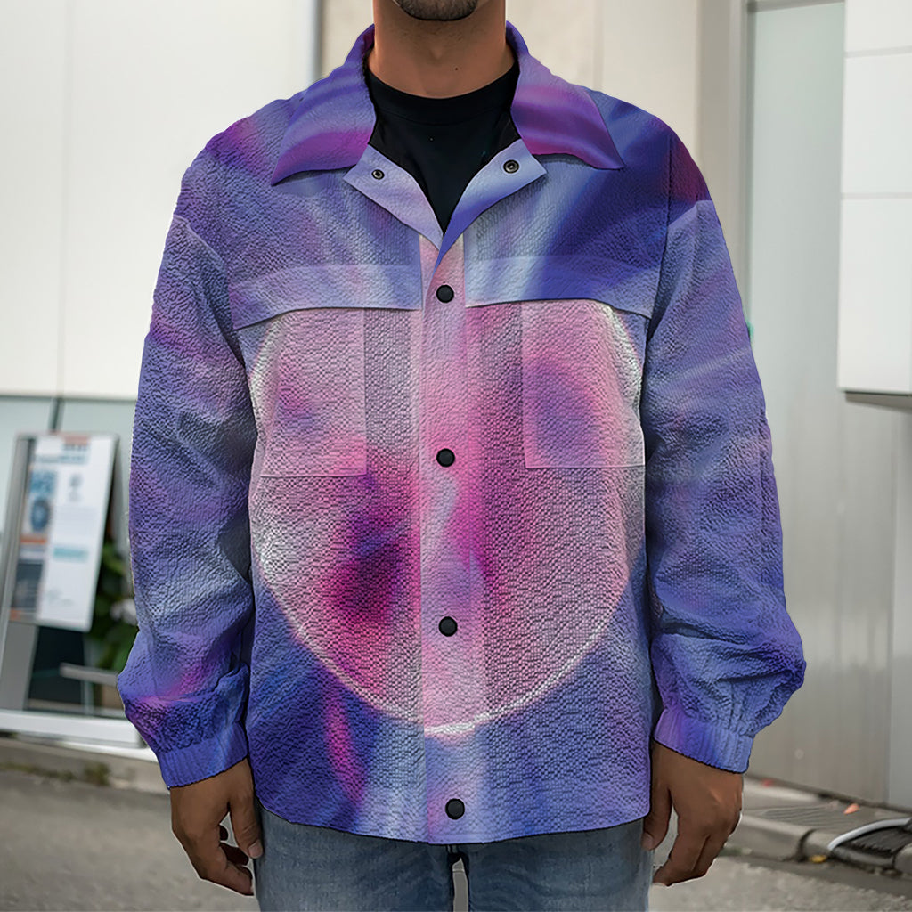 Purple Plasma Ball Print Men's Shirt Jacket