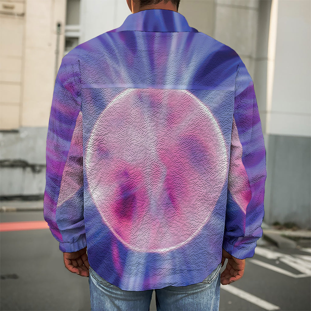 Purple Plasma Ball Print Men's Shirt Jacket