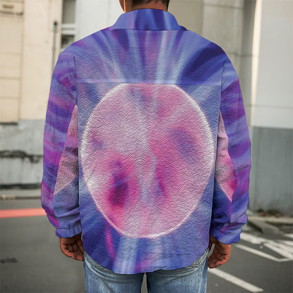 Purple Plasma Ball Print Men's Shirt Jacket