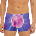 Purple Plasma Ball Print Men's Short Boxer Briefs