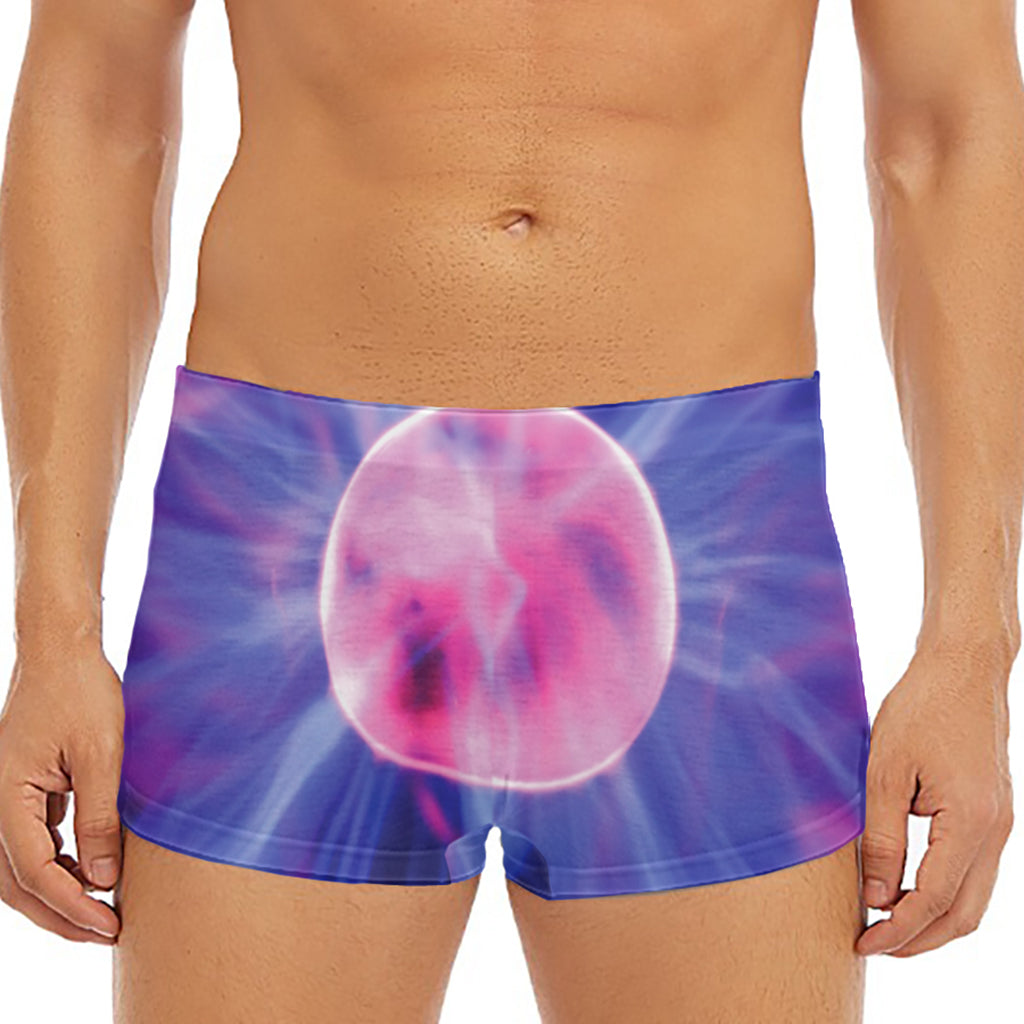 Purple Plasma Ball Print Men's Short Boxer Briefs