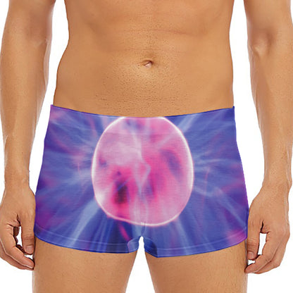 Purple Plasma Ball Print Men's Short Boxer Briefs