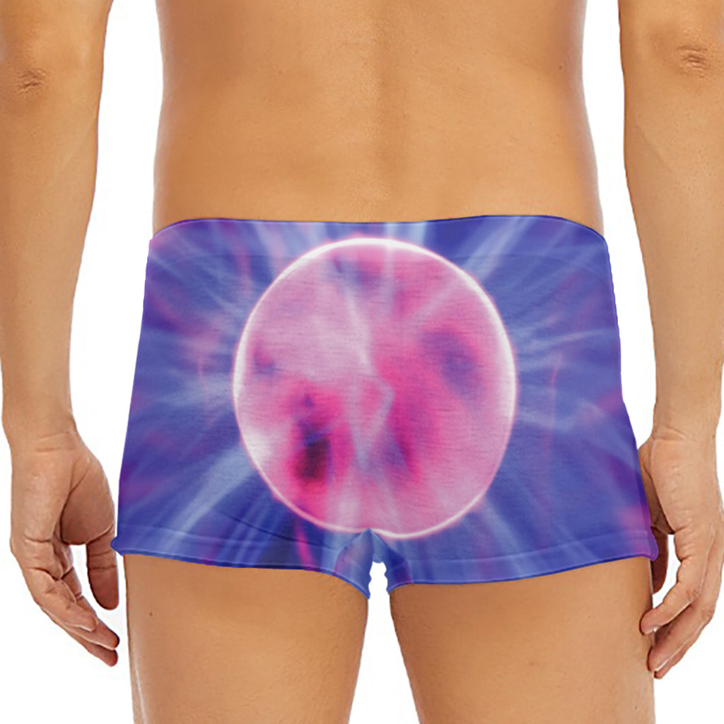 Purple Plasma Ball Print Men's Short Boxer Briefs