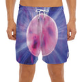 Purple Plasma Ball Print Men's Split Running Shorts