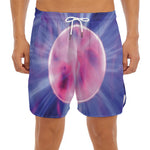 Purple Plasma Ball Print Men's Split Running Shorts