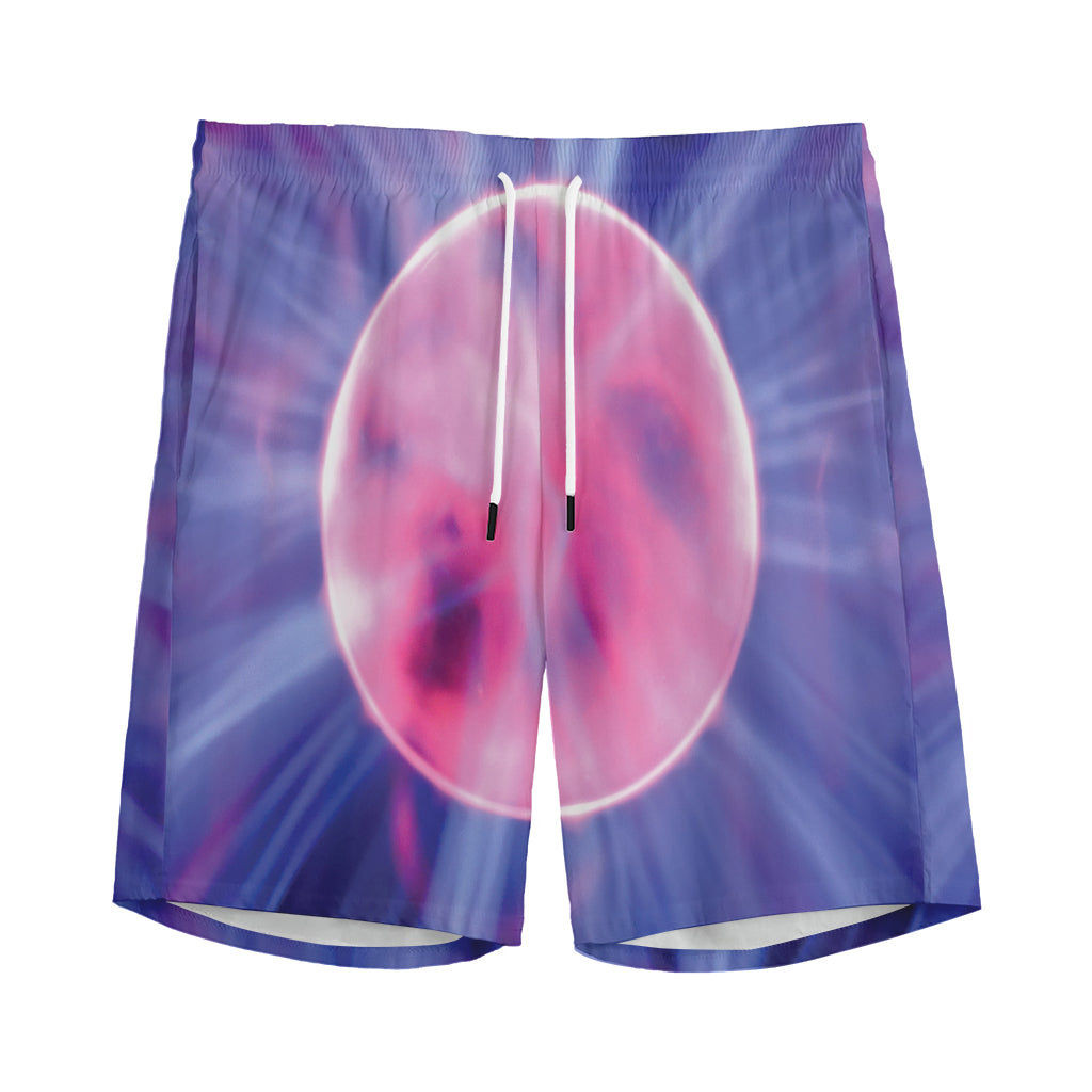Purple Plasma Ball Print Men's Sports Shorts