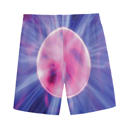 Purple Plasma Ball Print Men's Sports Shorts