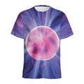 Purple Plasma Ball Print Men's Athletic T-Shirt